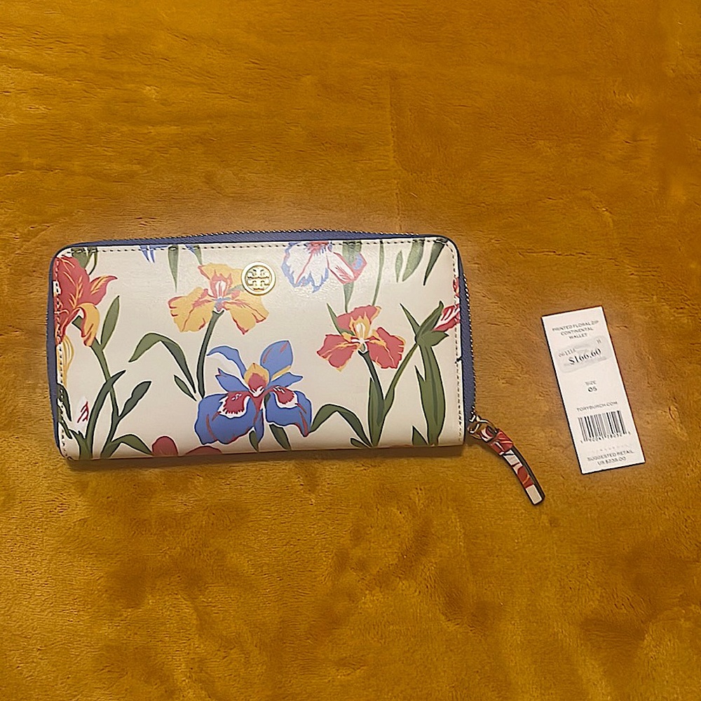 Tory Burch Floral Zip Continental Wallet